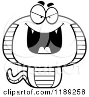 Cartoon Of A Black And White Grinning Evil Cobra Snake Mascot Royalty Free Vector Clipart