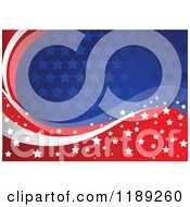 Poster, Art Print Of Patriotic American Red White And Blue Star Patterned And Wave Background