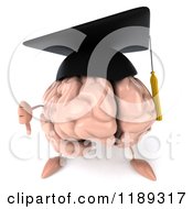Clipart Of A 3d Graduation Brain With A Sign 5 Royalty Free CGI Illustration