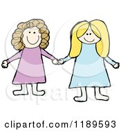 Poster, Art Print Of Two Girls Holding Hands