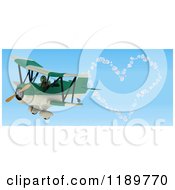 Poster, Art Print Of 3d Tortoise Pilot Making A Heart In The Sky With A Biplane