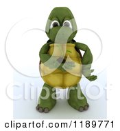 Clipart Of A 3d Tortoise Holding A Seedling Plant 2 Royalty Free CGI Illustration by KJ Pargeter