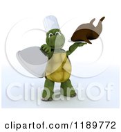 3d Chef Tortoise Serving A Roasted Turkey