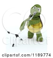 Poster, Art Print Of 3d Tortoise Singer With A Microphone 2