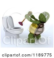 Poster, Art Print Of 3d Tortoise Plunging A Toilet