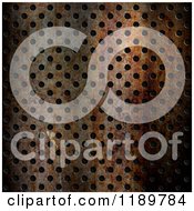 3d Rusty Perforated Metal Background Texture