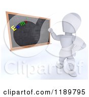 Poster, Art Print Of 3d White Character Teacher Presenting A Black Board With Physics Magnets