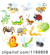 Poster, Art Print Of Cute Happy Insects