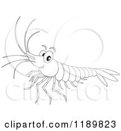 Poster, Art Print Of Cute Happy Outlined Shrimp