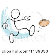Poster, Art Print Of Stickler Man Kicking A Football Over A Blue Accent