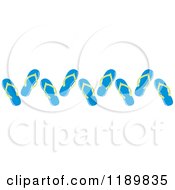 Cartoon Of A Border Of Blue And Green Flip Flop Sandals Royalty Free Vector Clipart