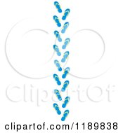 Cartoon Of A Vertical Border Of Blue And Green Flip Flop Sandals Royalty Free Vector Clipart