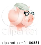 Poster, Art Print Of Pension Piggy Bank With Glasses And A Hat 2