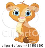 Poster, Art Print Of Cute Lion Cub Sitting