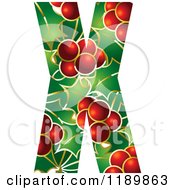 Poster, Art Print Of Christmas Holly And Berry Capital Letter X