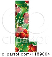 Poster, Art Print Of Christmas Holly And Berry Capital Letter L