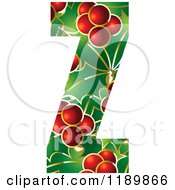 Poster, Art Print Of Christmas Holly And Berry Capital Letter Z