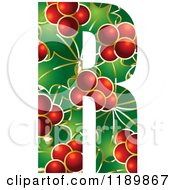 Poster, Art Print Of Christmas Holly And Berry Capital Letter R