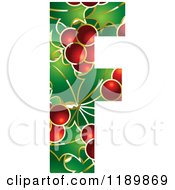 Poster, Art Print Of Christmas Holly And Berry Capital Letter F