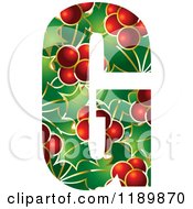 Poster, Art Print Of Christmas Holly And Berry Capital Letter G
