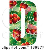 Poster, Art Print Of Christmas Holly And Berry Capital Letter D