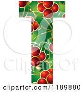 Christmas Holly And Berry Capital Letter T