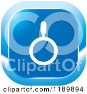 Clipart Of A Blue Magnify Icon Royalty Free Vector Illustration
