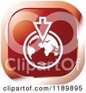 Clipart Of A Red Download Globe Icon Royalty Free Vector Illustration