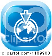 Clipart Of A Blue Download Globe Icon Royalty Free Vector Illustration