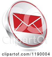 Poster, Art Print Of Floating Round Silver And Red Envelope Icon