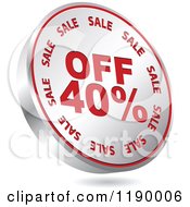 Poster, Art Print Of Floating Round Silver And Red Forty Percent Off Icon
