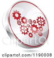 Poster, Art Print Of Floating Round Silver And Red Gear Icon