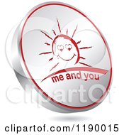 Floating Round Silver And Red Me And You Sun Icon