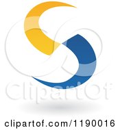 Poster, Art Print Of Abstract Letter S In Blue And Yellow