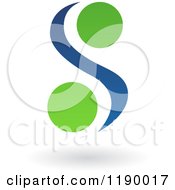 Clipart Of An Abstract Letter S Yin Yang In Blue And Green Royalty Free Vector Illustration