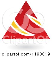 Poster, Art Print Of Abstract Letter S Pyramid In Red And Yellow