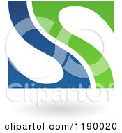 Poster, Art Print Of Abstract Letter S In Blue And Green