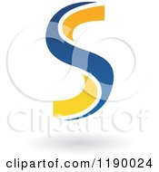 Poster, Art Print Of Abstract Letter S In Blue And Yellow 2
