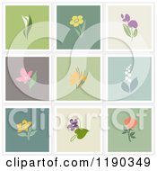 Poster, Art Print Of Beautiful Flower Designs On Different Colored Backgrounds