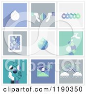 Clipart Of Water Drop And Conservation Icons Royalty Free Vector Illustration by elena