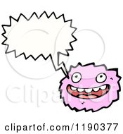 Cartoon Of A Pink Furry Monster Speaking Royalty Free Vector Illustration