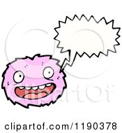 Cartoon Of A Pink Furry Monster Speaking Royalty Free Vector Illustration