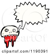 Cartoon Of A Bloody Monster Speaking Royalty Free Vector Illustration