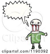 Cartoon Of A Bloody Monster Speaking Royalty Free Vector Illustration