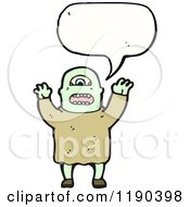 Cartoon Of A One Eyed Monster Speaking Royalty Free Vector Illustration