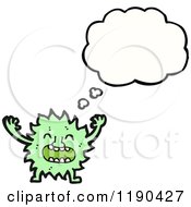 Poster, Art Print Of Small Furry Monster Thinking