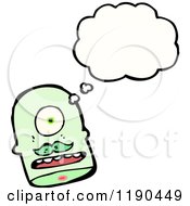 Cartoon Of A Monsters Thinking Royalty Free Vector Illustration