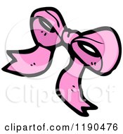 Cartoon Of A Pink Bow Royalty Free Vector Illustration