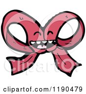 Cartoon Of A Smilimg Red Bow Royalty Free Vector Illustration by lineartestpilot