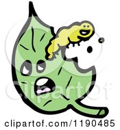 Cartoon Of A Catapiller Eating A Leaf Royalty Free Vector Illustration